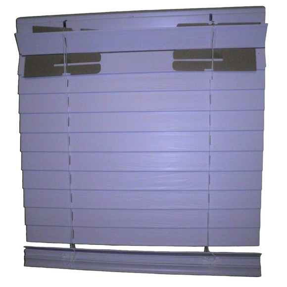 Custom White Cordless 2" Faux Wood Blinds, Room Darkening - 23"W x 36"L - Picture 3 of 9